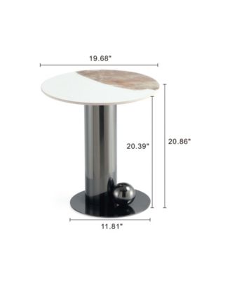 Laurel 19.68" Modern Sintered Stone Top End Table