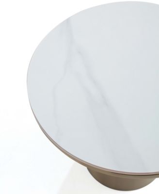 Glenn 19.68" Modern Sintered Stone Top End Table