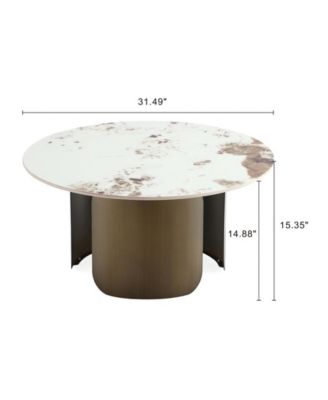 Monica 31.49" Modern Sintered Stone Top Coffee Table
