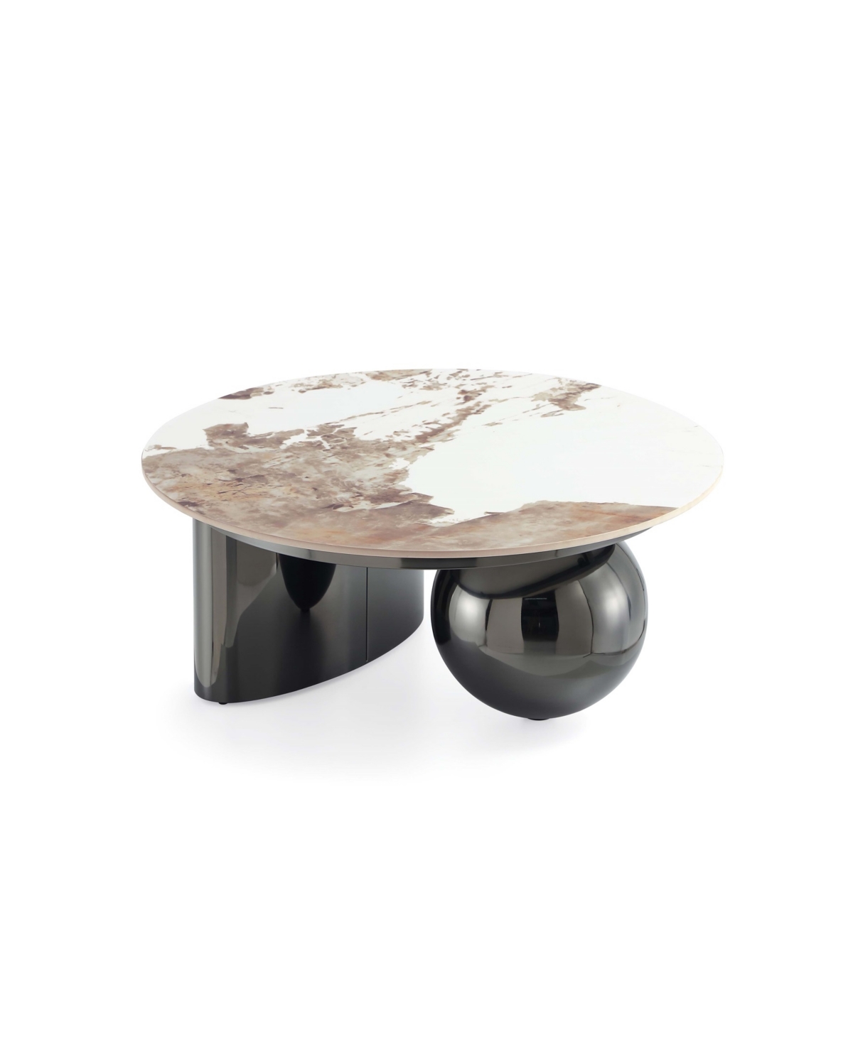 Manhattan Comfort Laurel 31.49" Modern Sintered Stone Top Coffee Table In Black