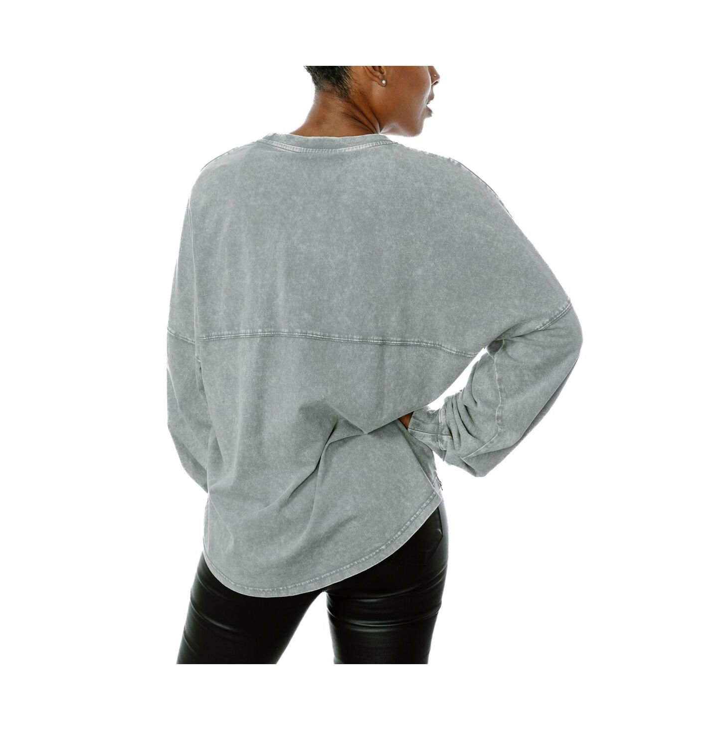 Женская футболка Gameday Couture Gray Buffalo Bills Snow Wash Oversized Long Sleeve — фото 2