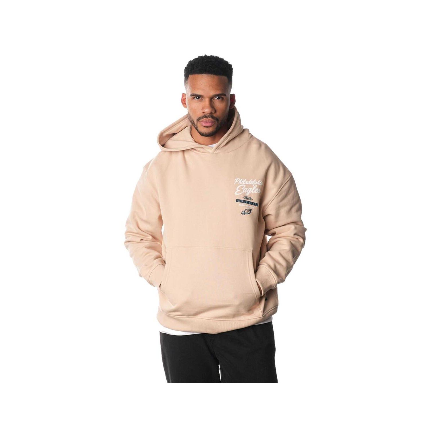 Men's and Women's Cream Philadelphia Eagles Fleece Pullover Hoodie