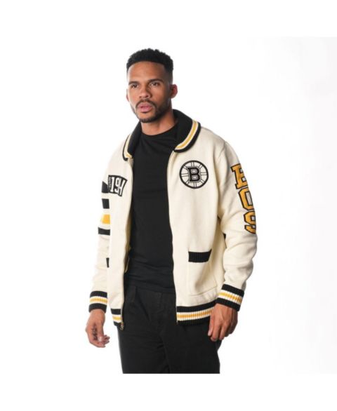 Мужской свитер The Wild Collective and Cream Boston Bruins Jacquard Full-Zip
