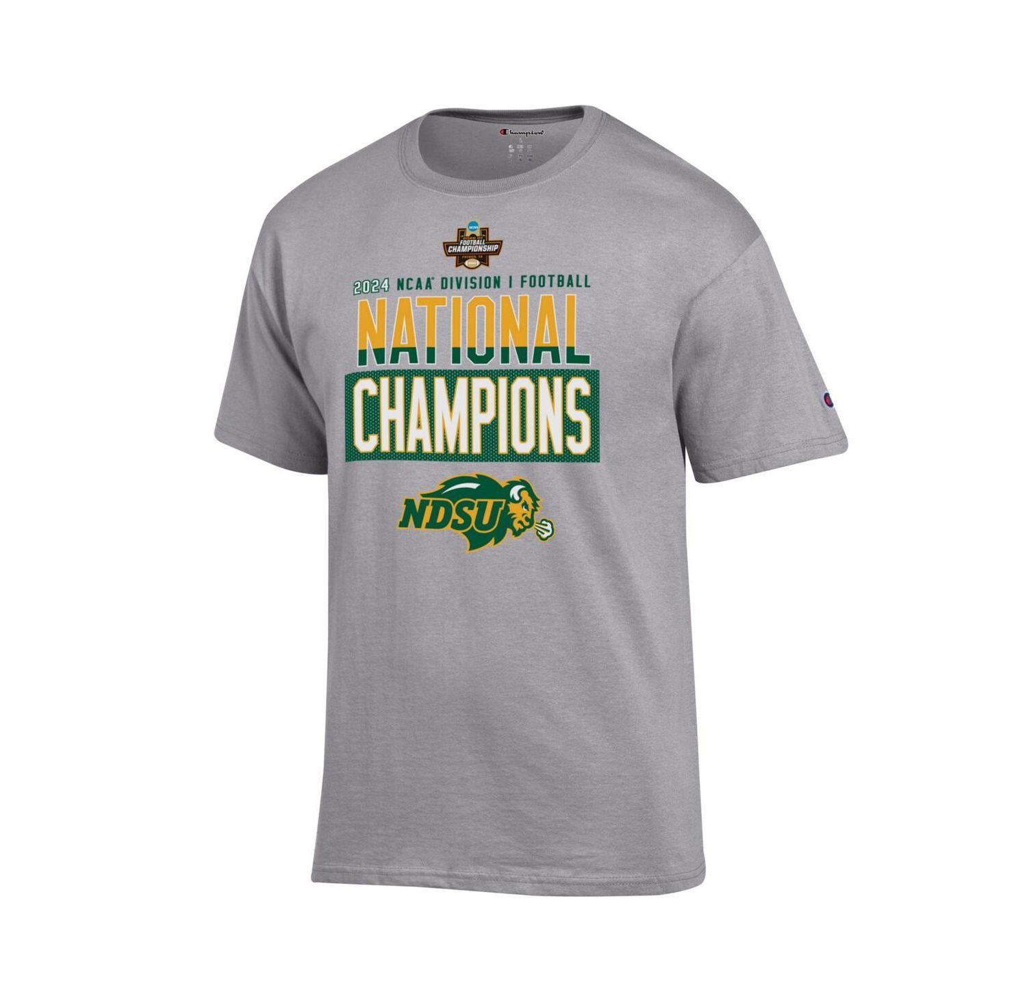 Men's Gray NDSU Bison 2024 NCAA FCS Football National Champions Locker Room T-Shirt