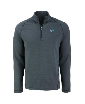 Men's Heather Black Detroit Lions Peshastin Eco Fleece Tri-Blend Raglan Quarter-Zip Jacket