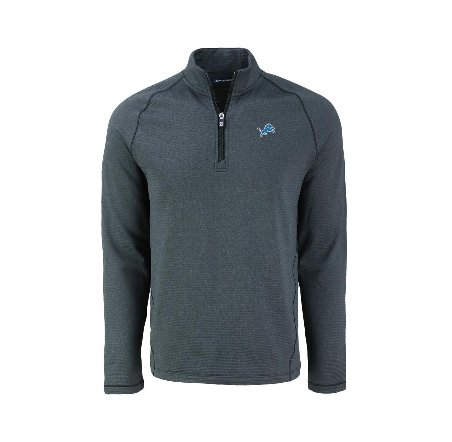 Men's Heather Black Detroit Lions Peshastin Eco Fleece Tri-Blend Raglan Quarter-Zip Jacket