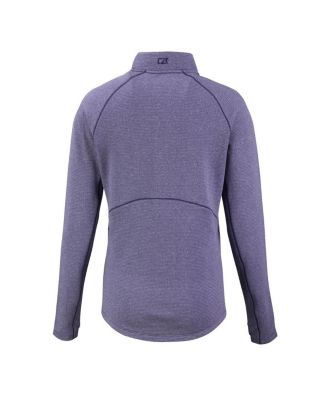 Women's Heather Purple Baltimore Ravens Peshastin Eco Fleece Tri-Blend Raglan Half-Zip Jacket