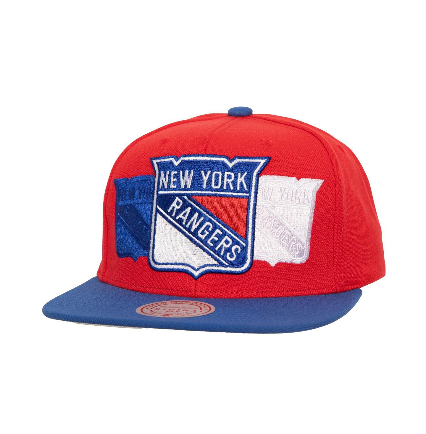 Мужская кепка Mitchell & Ness Red New York Rangers Soul Triple Up Snapback Hat — фото 1