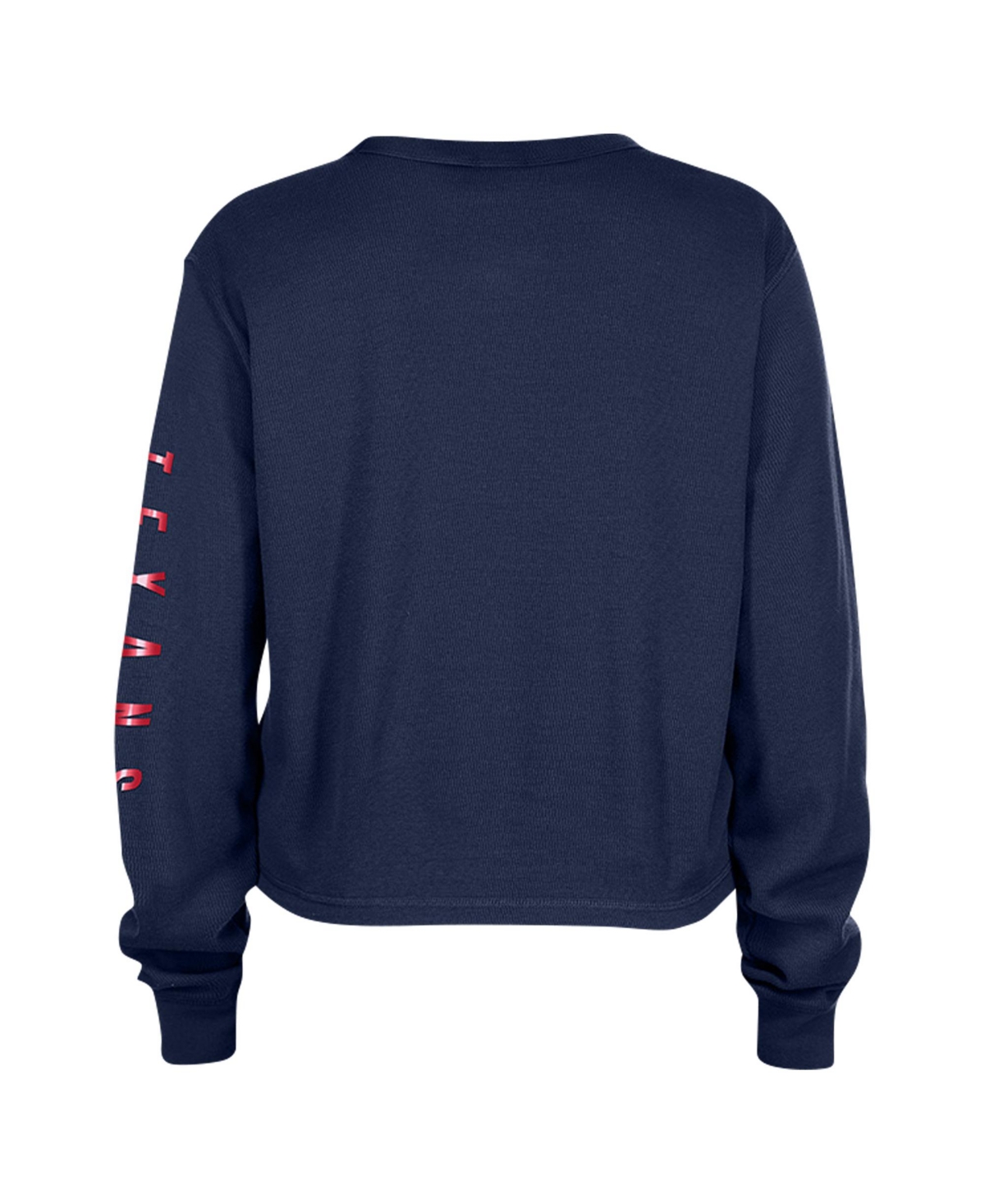 NEW ERA WOMEN'S NAVY HOUSTON TEXANS THERMAL CROP LONG SLEEVE T-SHIRT 