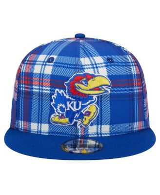 Men's Royal Kansas Jayhawks Plaid 9FIFTY Snapback Hat