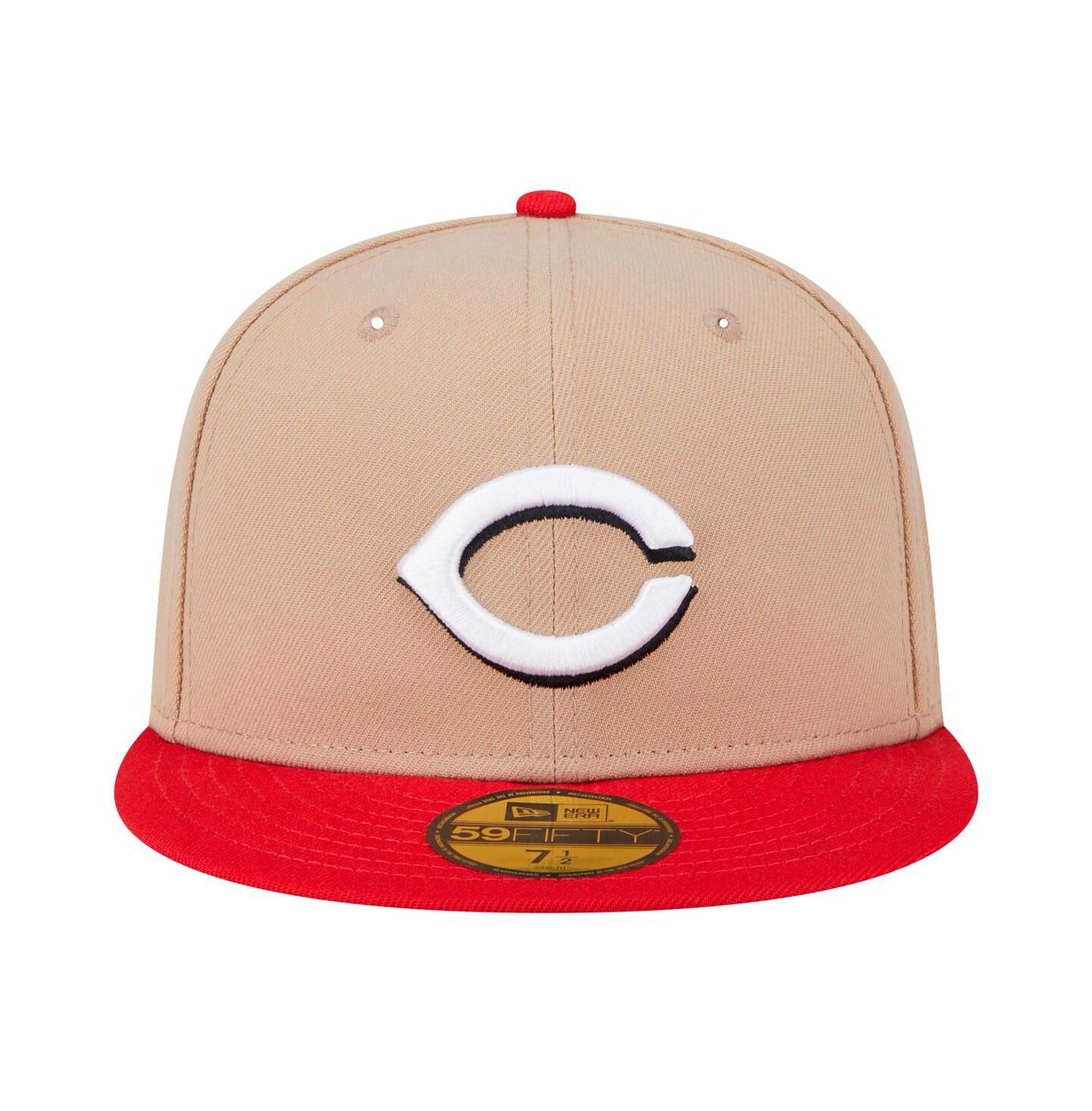 Мужская кепка New Era Khaki Cincinnati Reds 59FIFTY Fitted Hat — фото 5