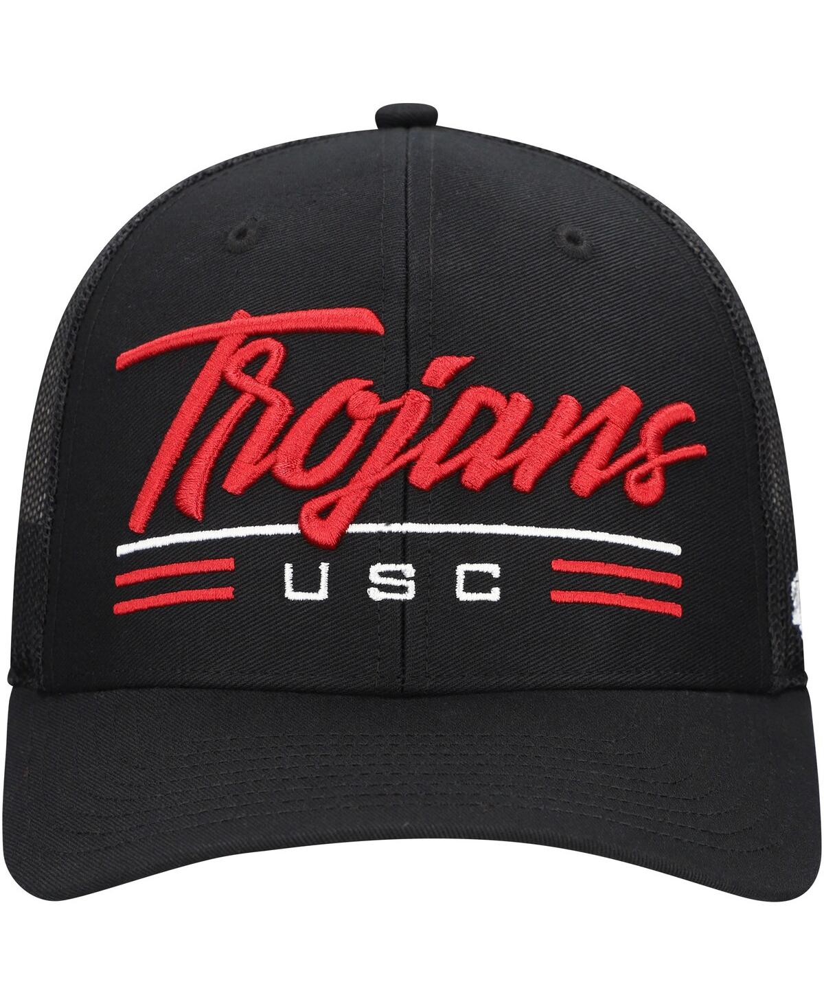 47 Brand Men's Black Usc Trojans Garner Trucker Adjustable Hat In Black