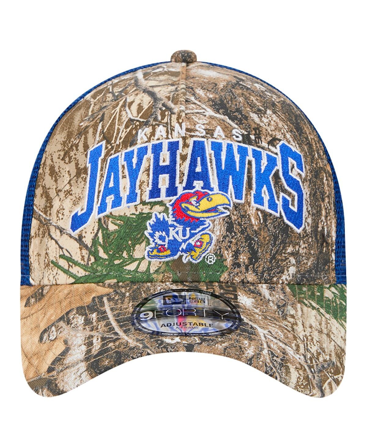 New Era Men's Camo/royal Kansas Jayhawks 9forty A-frame Adjustable Hat In Camo,royal