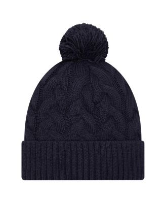 Women's Navy Dallas Cowboys Cable Knit Hat with Pom