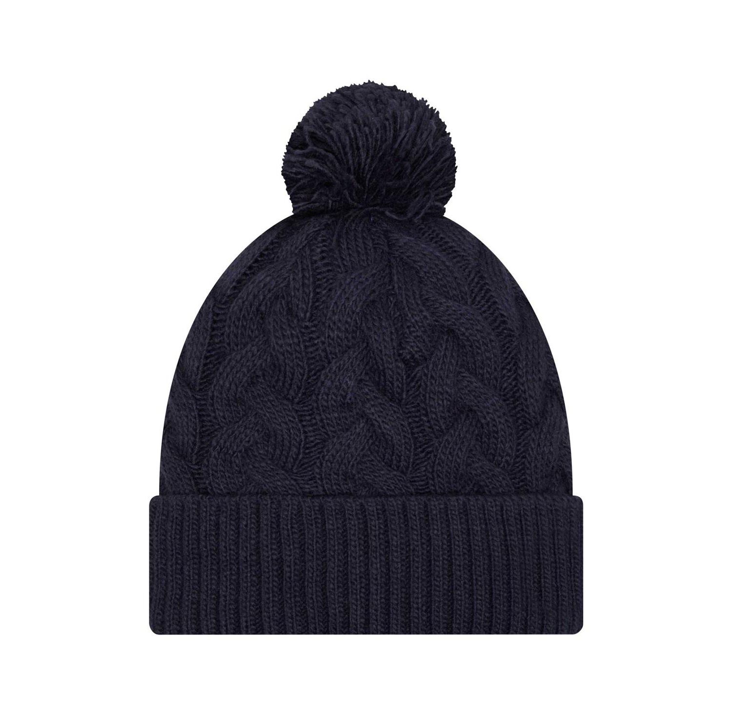 Women's Navy Dallas Cowboys Cable Knit Hat with Pom