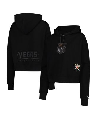 Pro Standard - Women's Black Vegas Golden Knights Jewels Cropped Pullover Hoodie