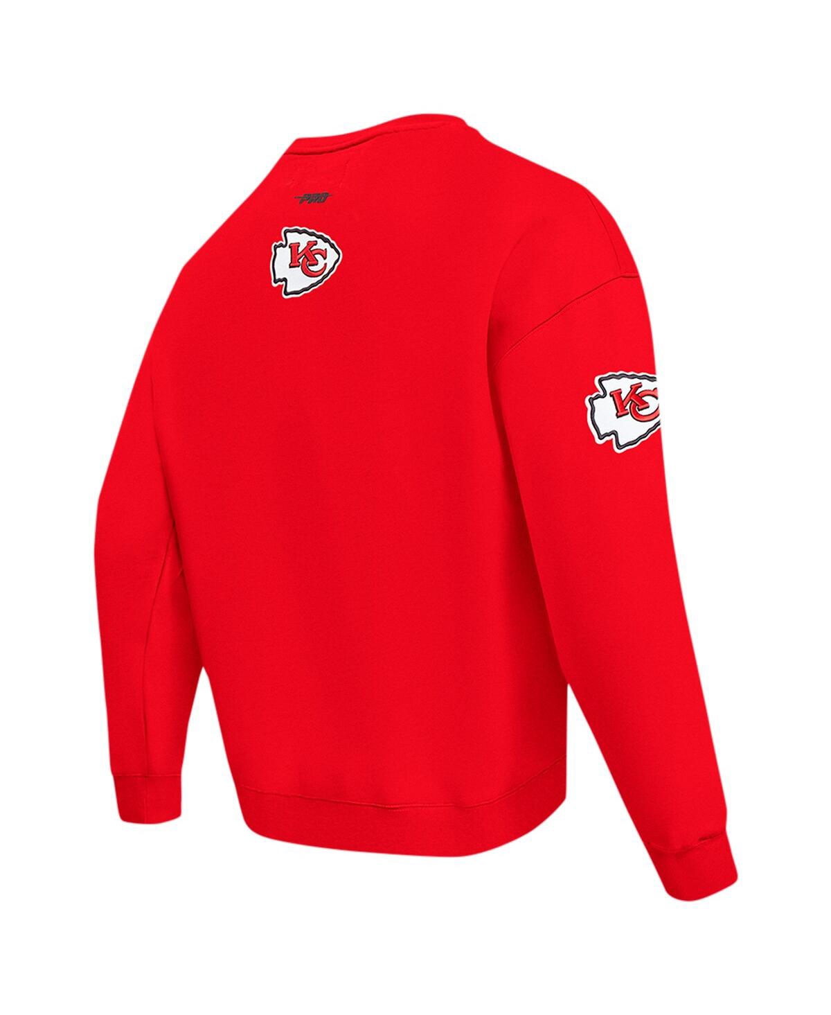 PRO STANDARD MEN'S RED KANSAS CITY CHIEFS TURN IT UP DROP SHOULDER PULLOVER SWEATSHIRT 