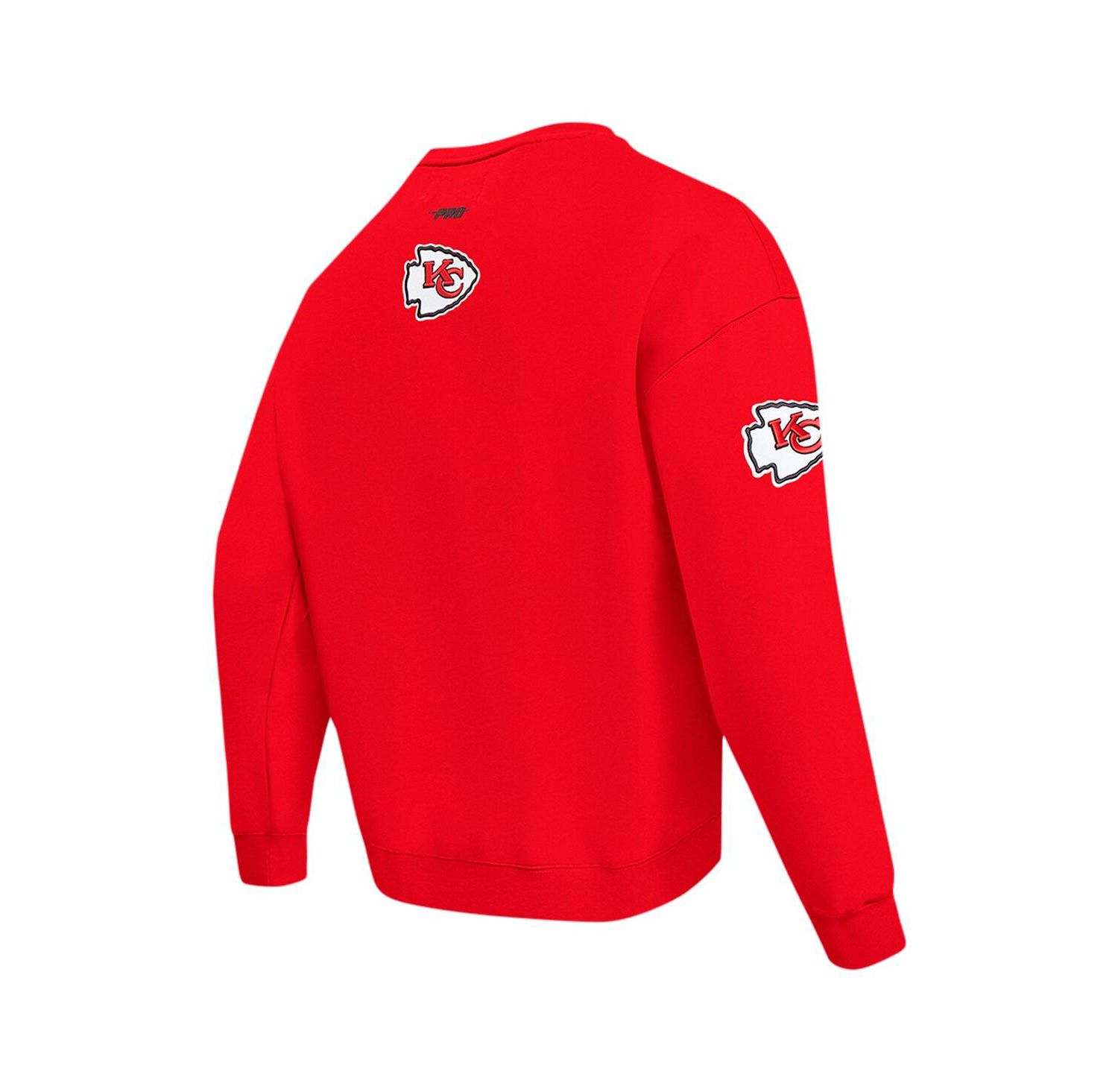 Men's Red Kansas City Chiefs Turn It Up Drop Shoulder Pullover Sweatshirt