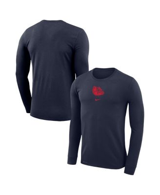 Nike - Men's   Navy Gonzaga Bulldogs Basketball Shootaround Long Sleeve T-Shirt