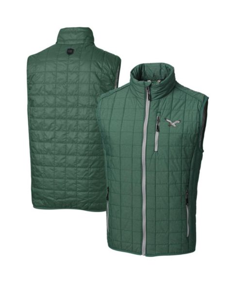 Мужской жилет Cutter & Buck Hunter Green Philadelphia Eagles Rainier PrimaLoft Eco Full-Zip Puffer Vest
