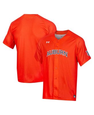 Under Armour - Men's Orange Auburn Tigers Replica Full-Button Baseball Jersey