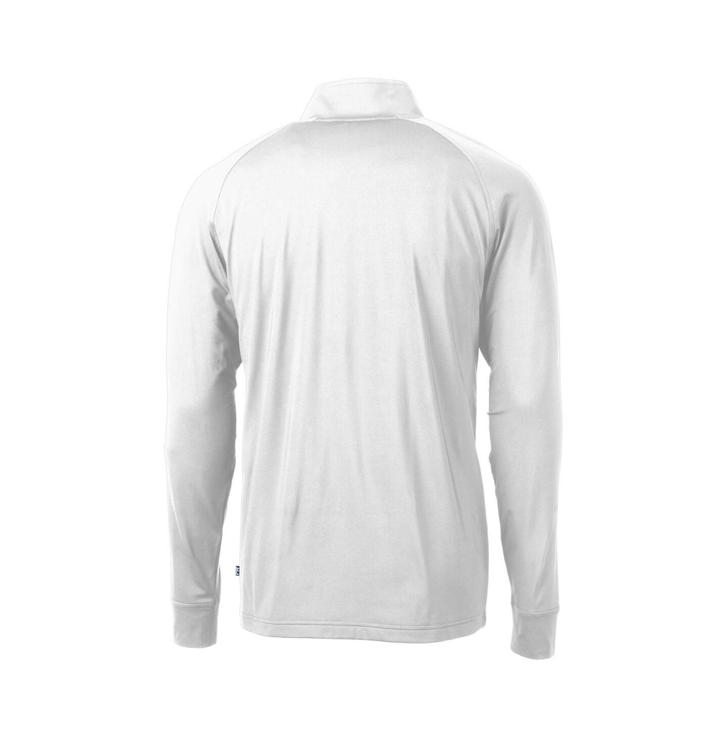 Мужской свитер Cutter & Buck White Buffalo Bills Adapt Eco Knit Stretch Quarter-Zip Throwback Pullover Top — фото 2