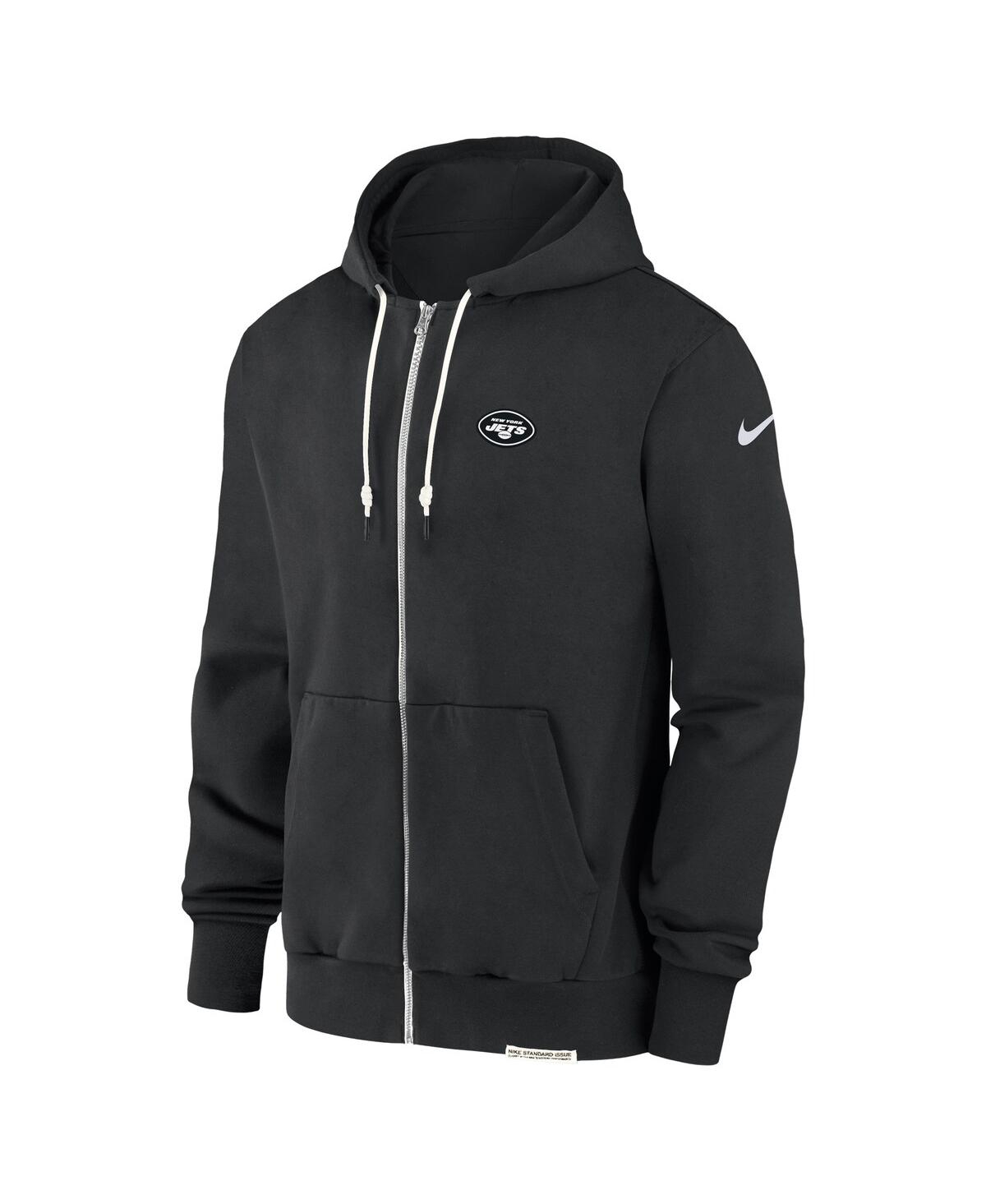 Nike Men's Black New York Jets Sideline Performance Full-zip Hoodie Sweatshirt In Black