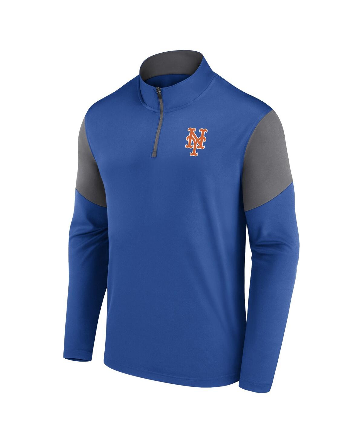 Fanatics Men's Royal New York Mets Logo Quarter-zip Top In Royal