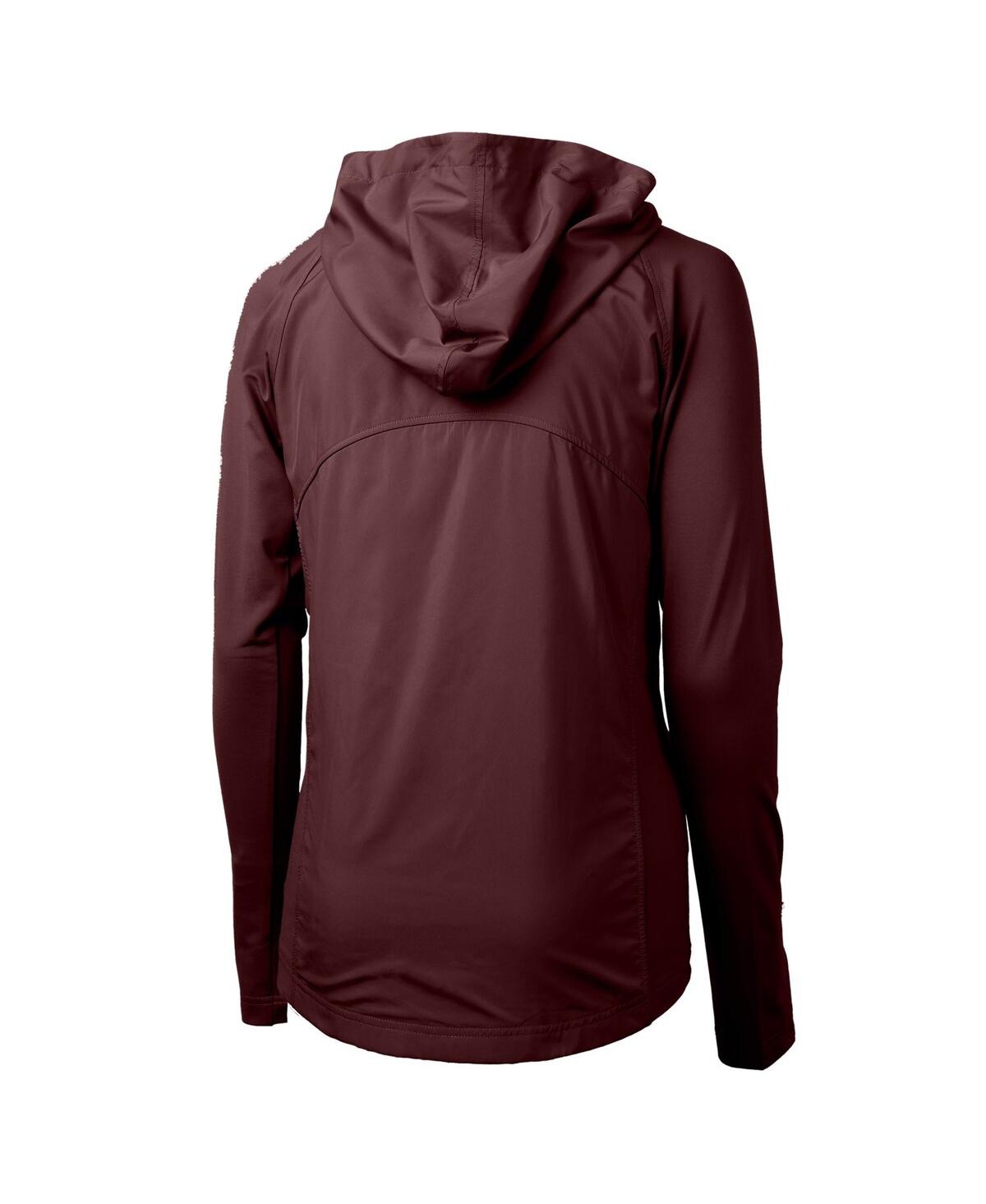 Cutter & Buck Women's Burgundy Washington Commanders Adapt Knit Hybrid Full-zip Hoodie In Burgundy