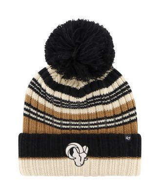 '47 Brand - Women's  Natural Los Angeles Rams Barista Cuffed Knit Hat with Pom
