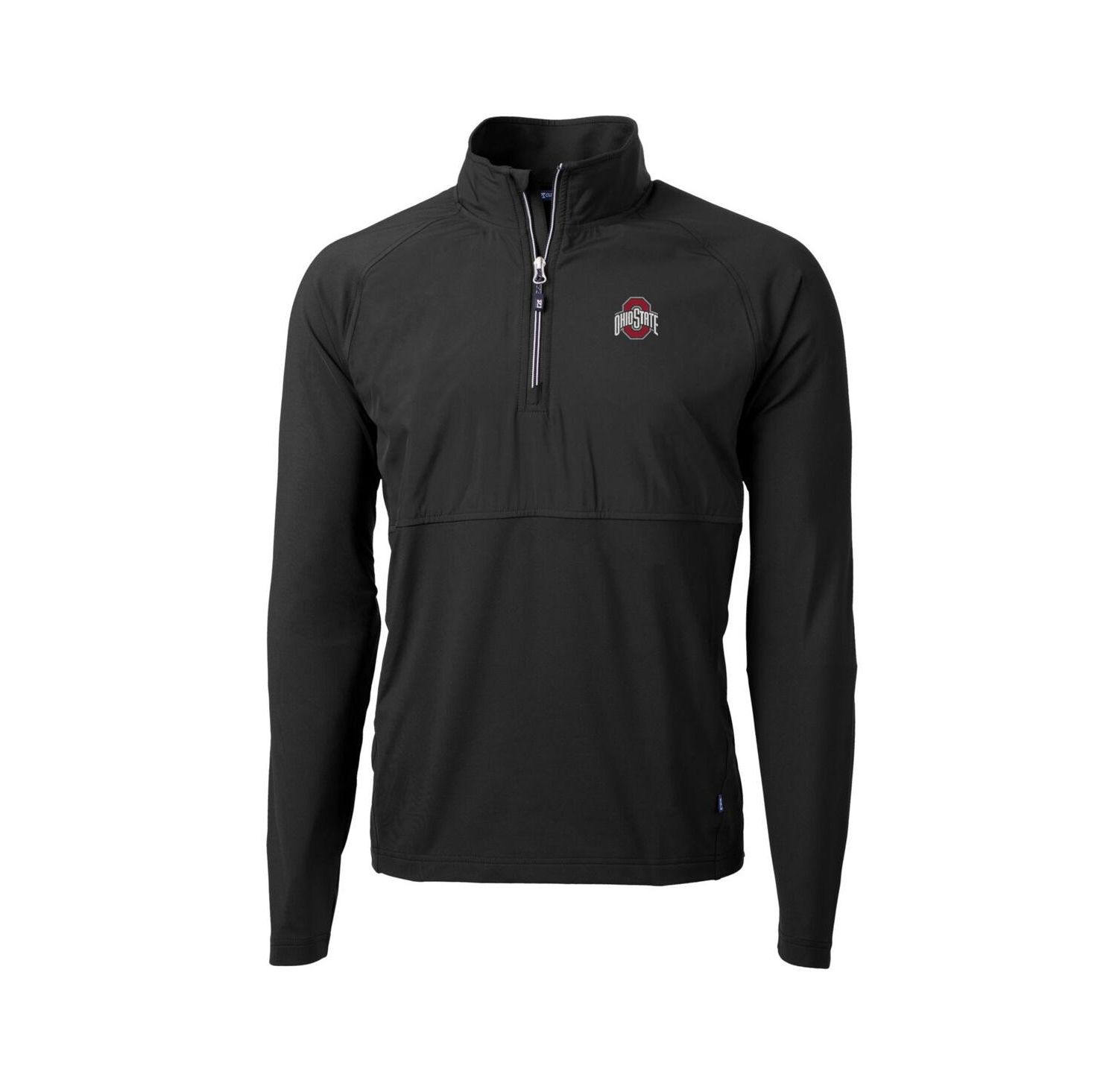 Men's Black Ohio State Buckeyes Adapt Knit Hybrid Quarter-Zip Pullover Top