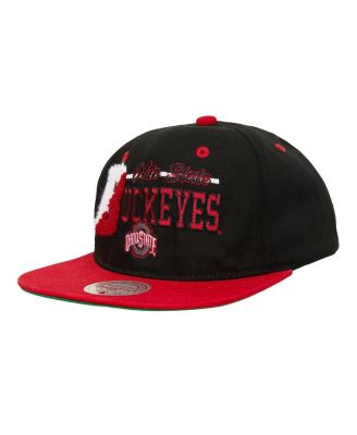 Mitchell & Ness - Men's Black/Scarlet Ohio State Buckeyes Varsity Letter Snapback Hat