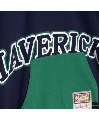 Men's Navy Dallas Mavericks Hardwood Classics Big Face 5.0 Pullover Hoodie