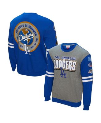 Mitchell & Ness - Men's Gray Los Angeles Dodgers Allover 2.0 Pullover Sweatshirt