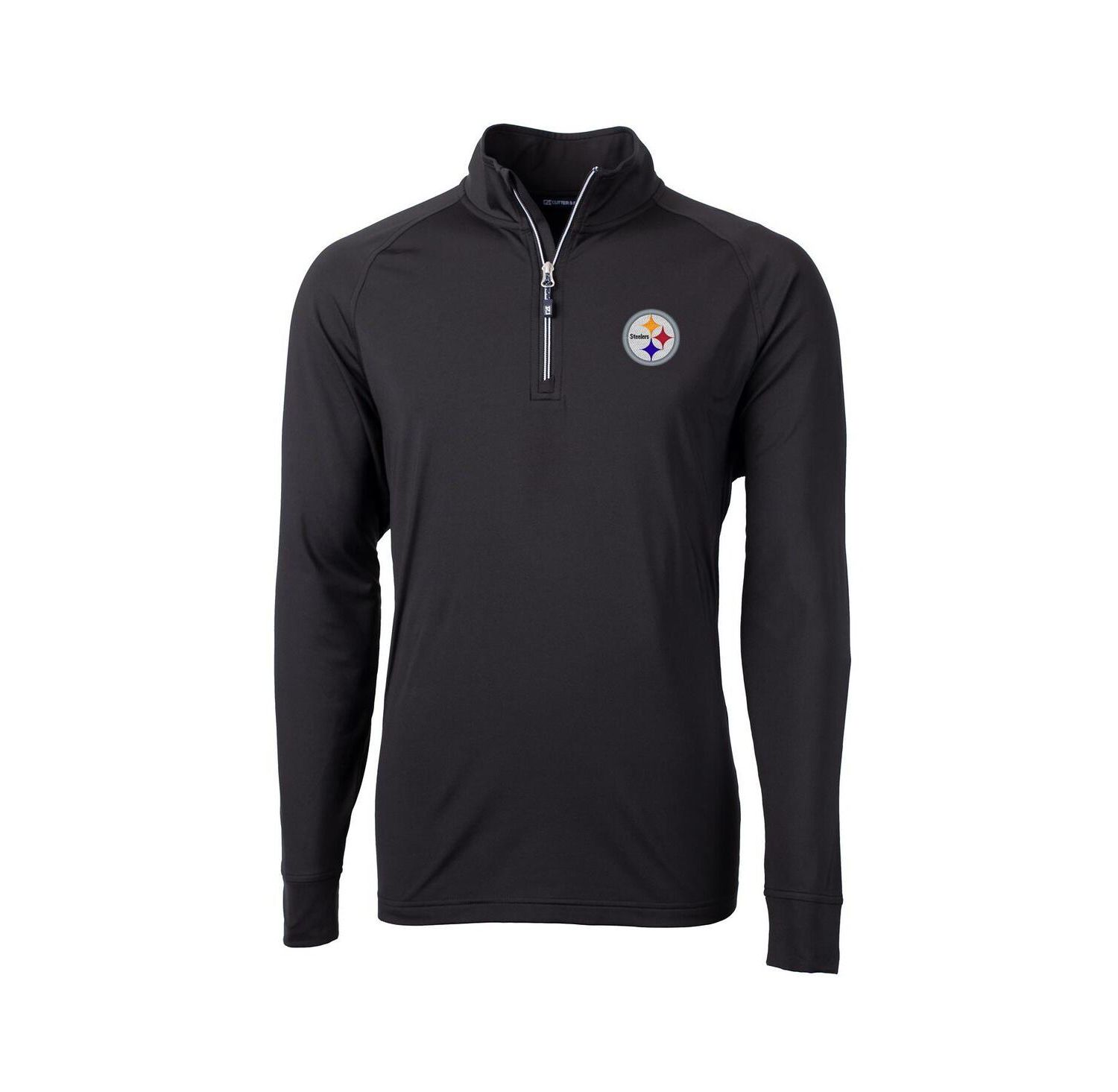 Men's Black Pittsburgh Steelers Big & Tall Adapt Knit Quarter-Zip Pullover Jacket