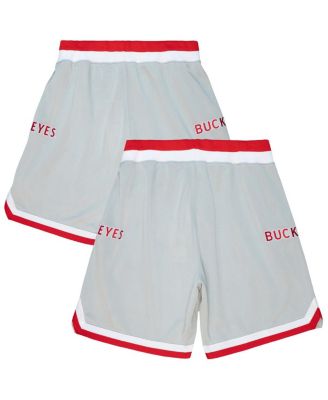 Mitchell & Ness - Men's Silver Ohio State Buckeyes 1991 Alternate Authentic Shorts