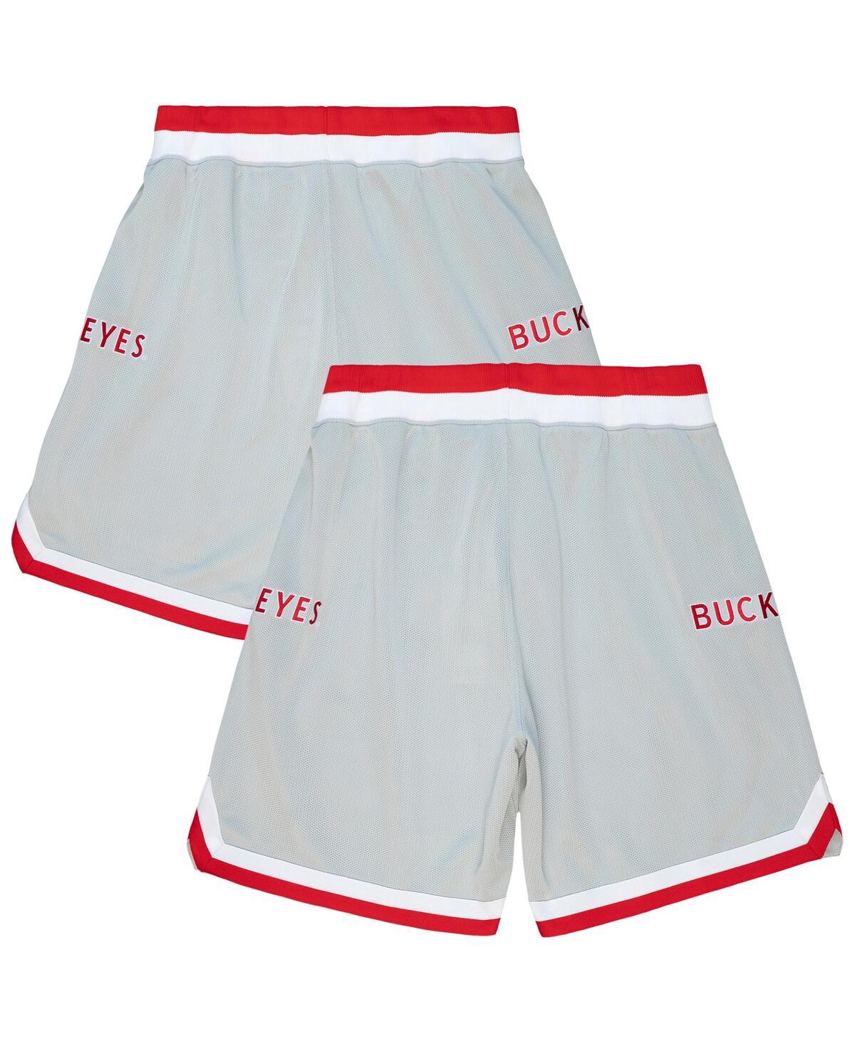 Mitchell & Ness Men's Silver Ohio State Buckeyes 1991 Alternate Authentic Shorts In Silver