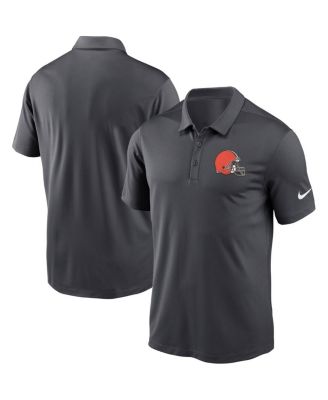 Nike - Men's Charcoal Cleveland Browns Fan Gear Franchise Heat-Sealed Graphic Team Polo