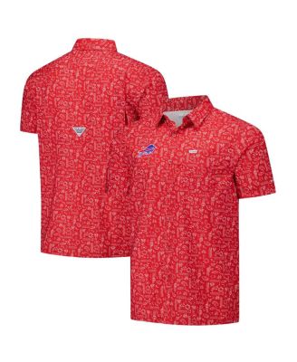 Columbia - Men's PFG Red Buffalo Bills Super Slack Tide Omni-Wick Button-Up Shirt