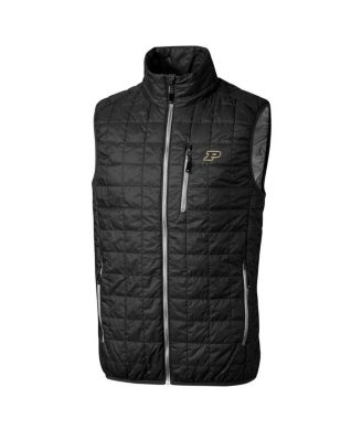 Cutter & Buck - Men's Black Purdue Boilermakers Rainier Full-Zip Vest