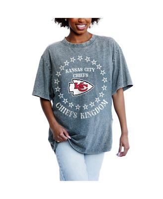 Gameday Couture - Women's  Gray Kansas City Chiefs On Point Oversized Slogan T-Shirt