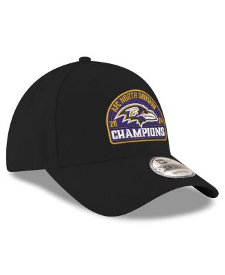 Men's Black Baltimore Ravens 2024 AFC North Division Champions 9FORTY Adjustable Hat
