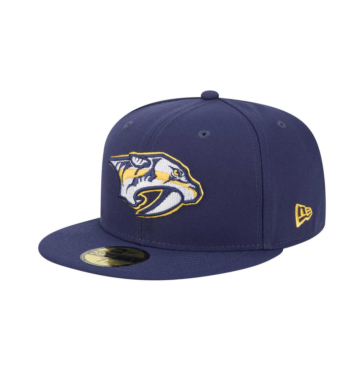 Мужская кепка New Era Navy Nashville Predators Core 59FIFTY Fitted Hat — фото 1