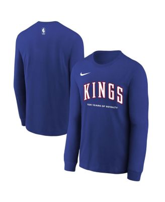 Nike - Big Boys and Girls   Blue Sacramento Kings 2024/25 City Edition Wordmark Performance Long Sleeve T-Shirt