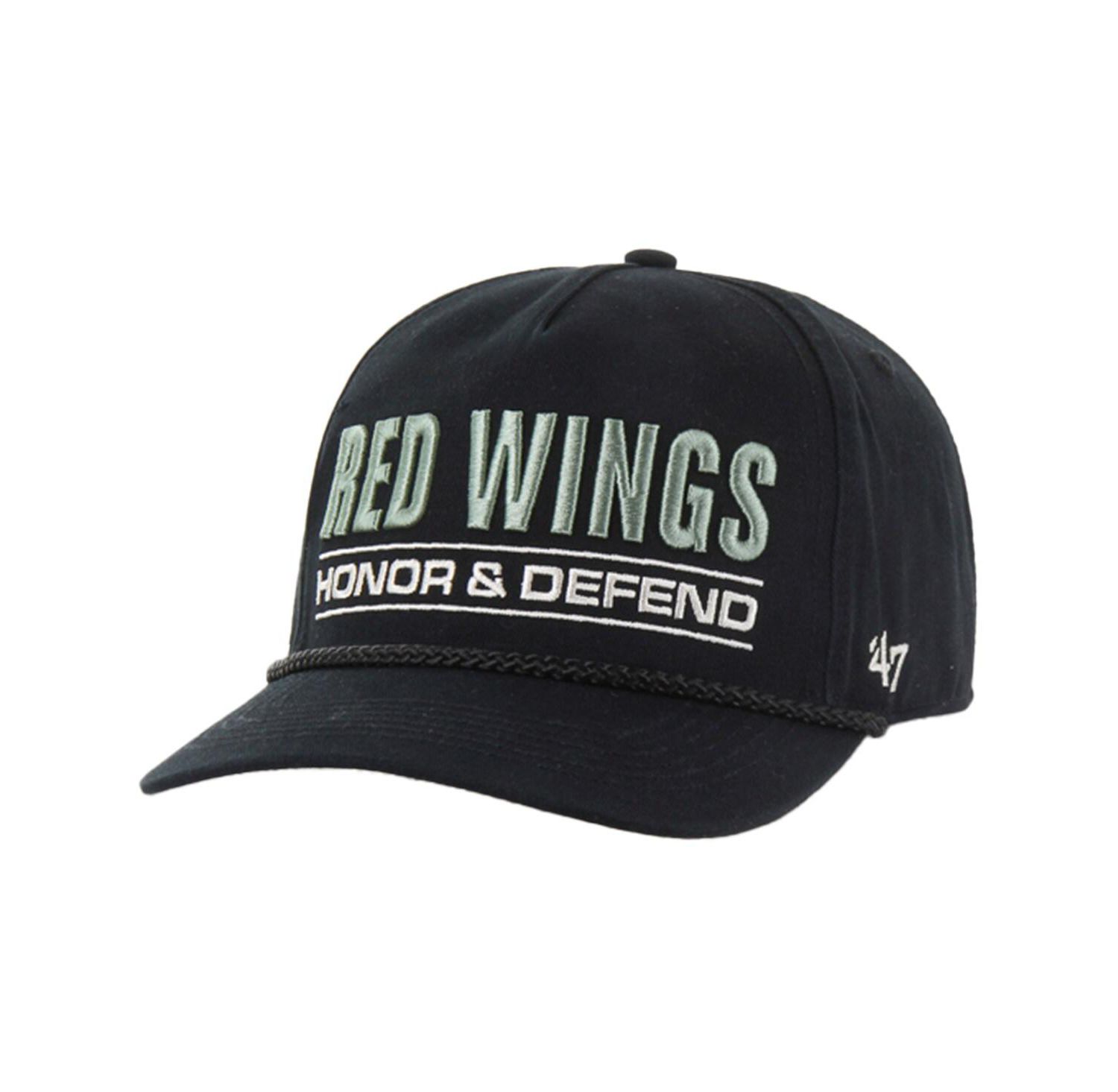 Men's Black Detroit Red Wings OHT Military Appreciation Homeland Honor and Defend Hitch Adjustable Hat