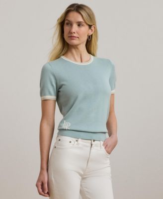 Lauren Ralph Lauren - Women's Two-Tone Short-Sleeve Sweater