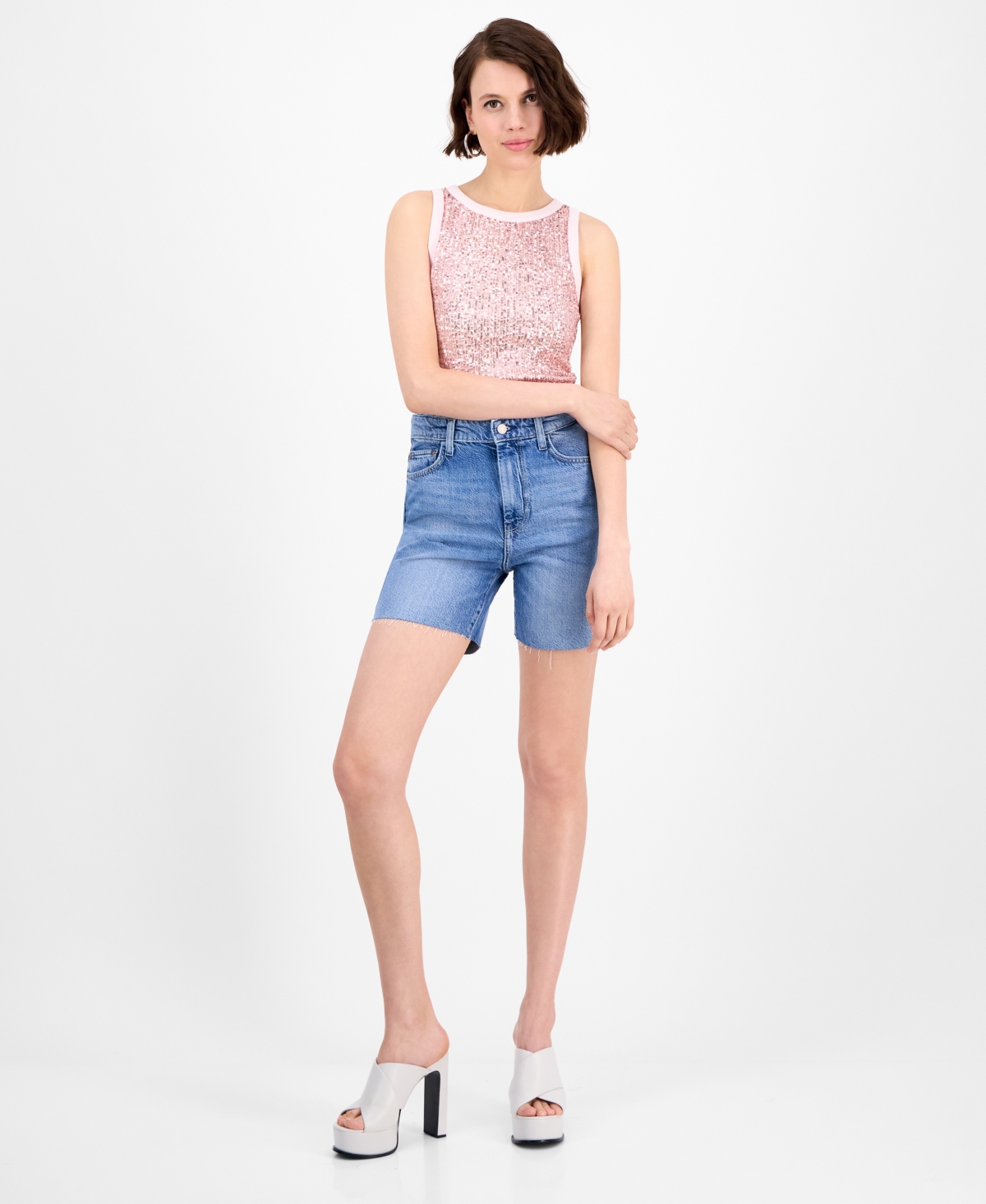 Women's 80s Pedal High-Rise Denim Shorts - Formentera