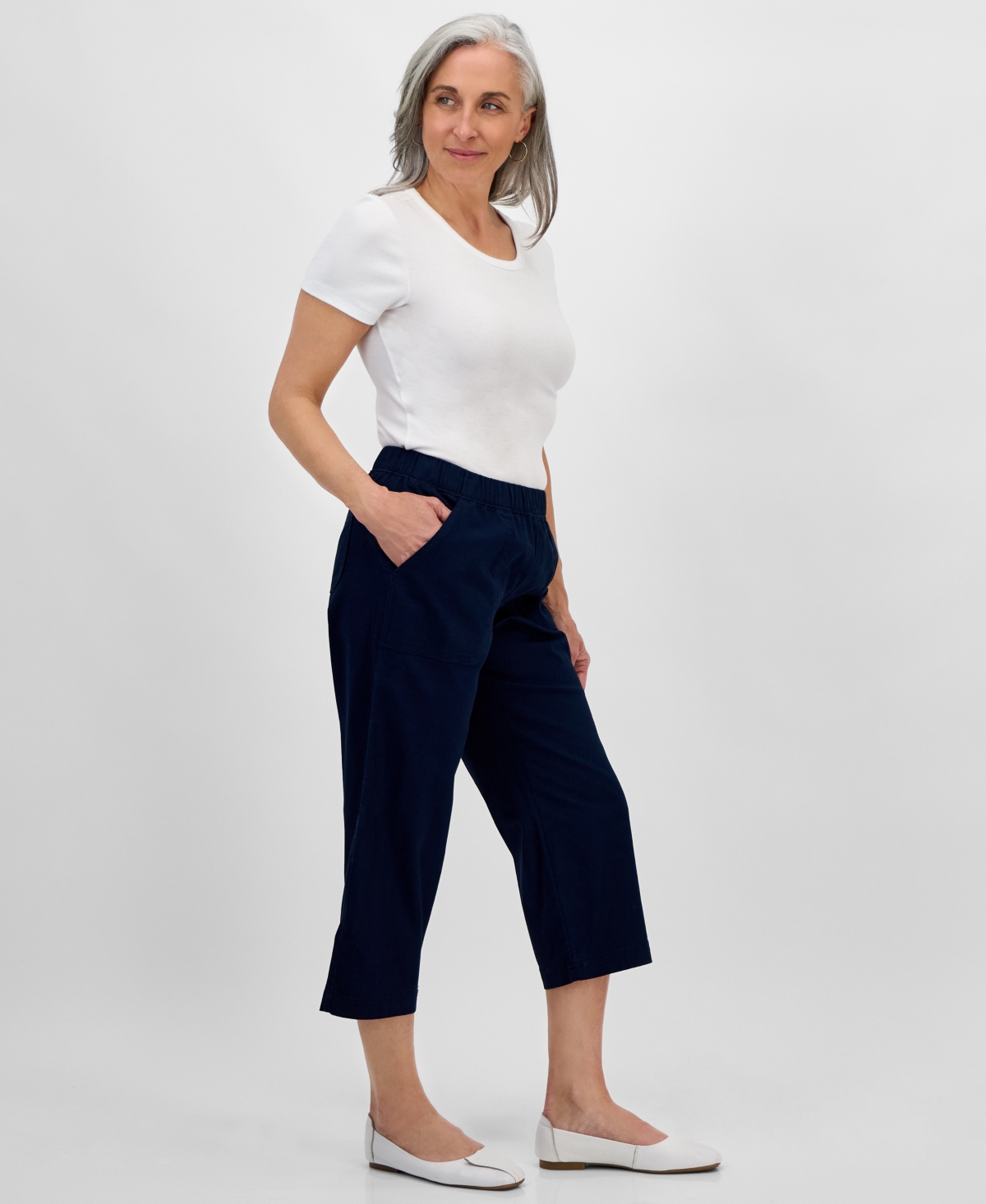 Style & Co Women's Mid-rise Pull-on Capri Pants, Exclusively At Macy's In White