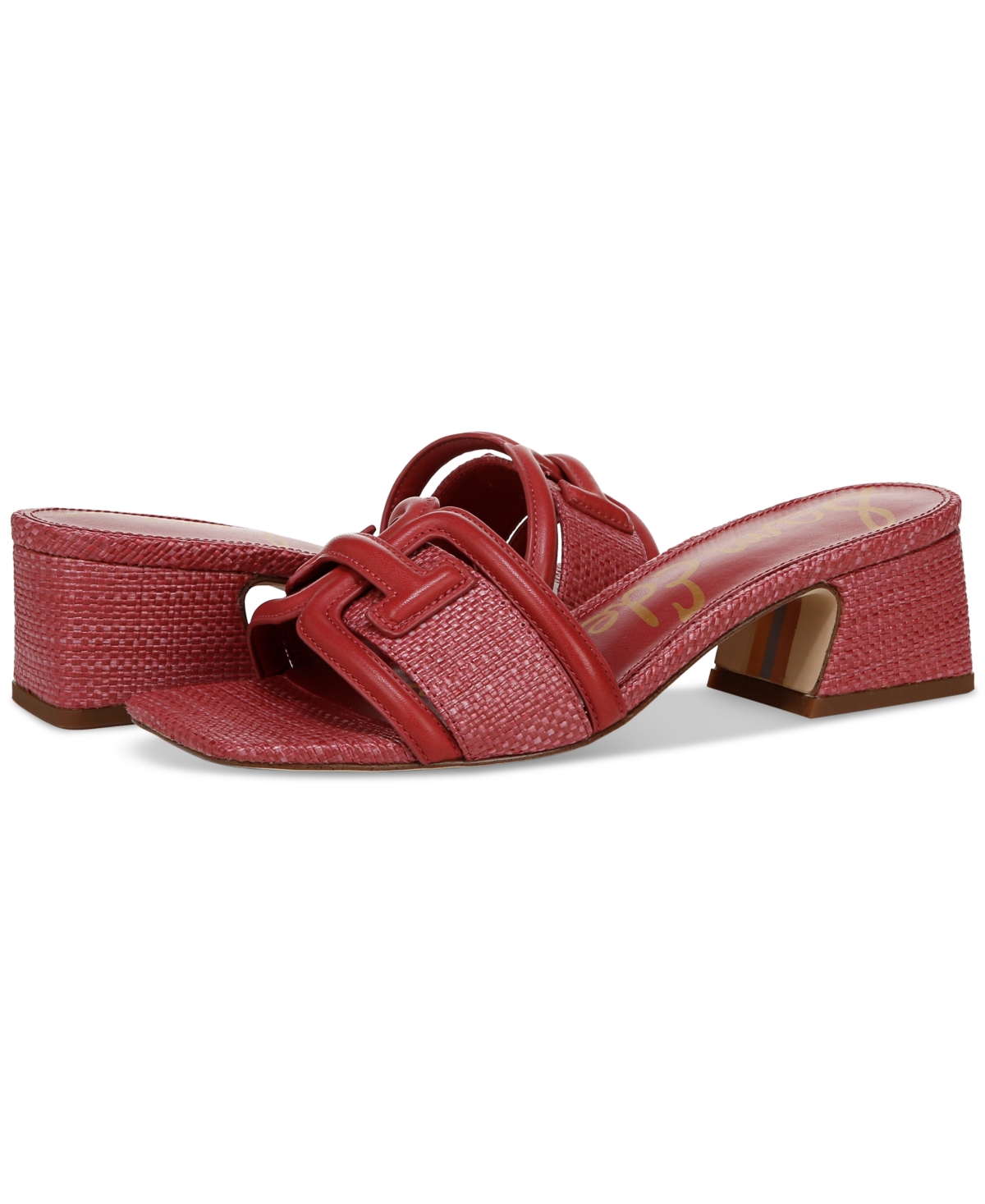 Shop Sam Edelman Women's Waylon Block-heel Slide Sandals In Dark Rose Leather