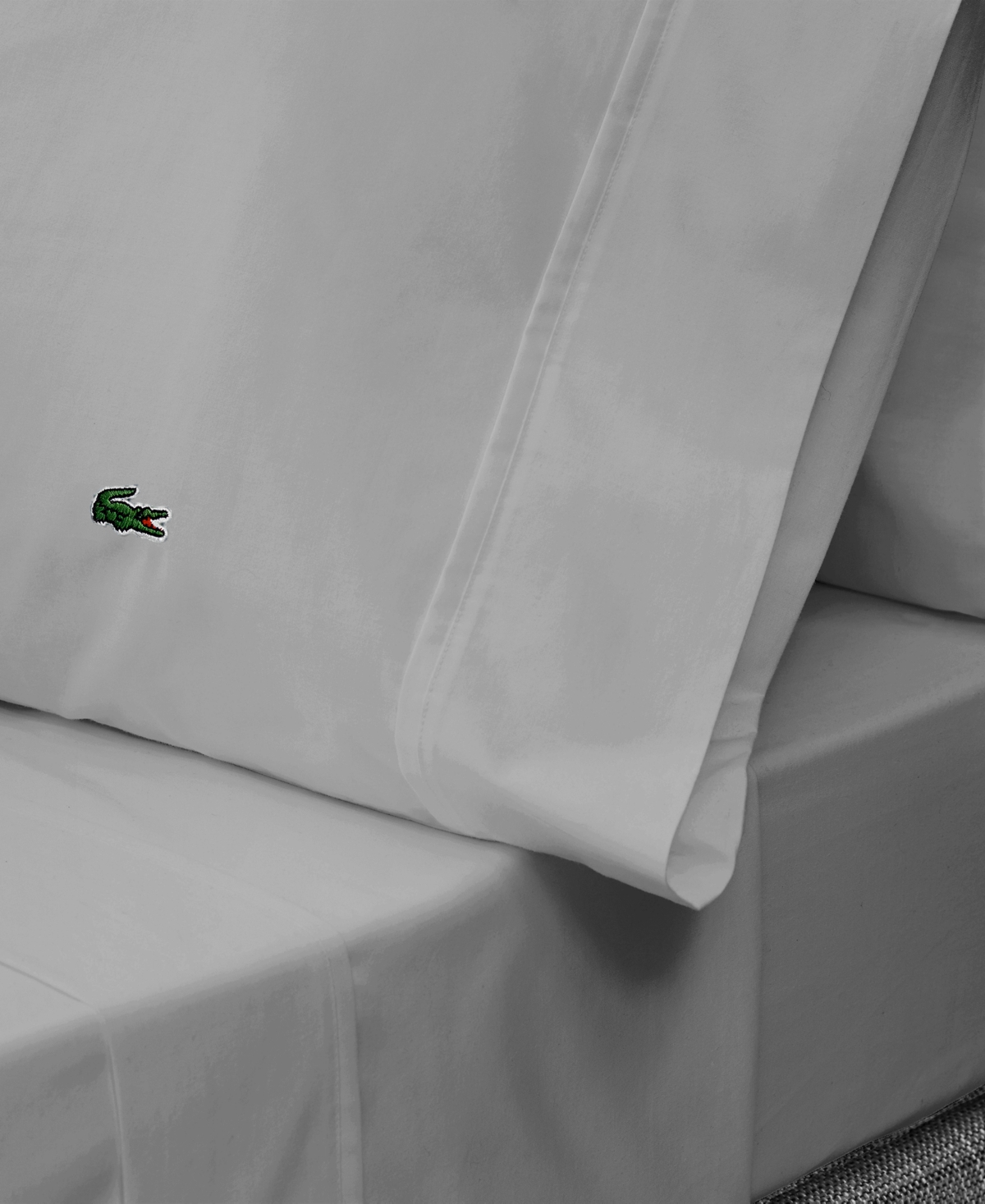 Lacoste Home Solid Cotton Percale Sheet Set, Full